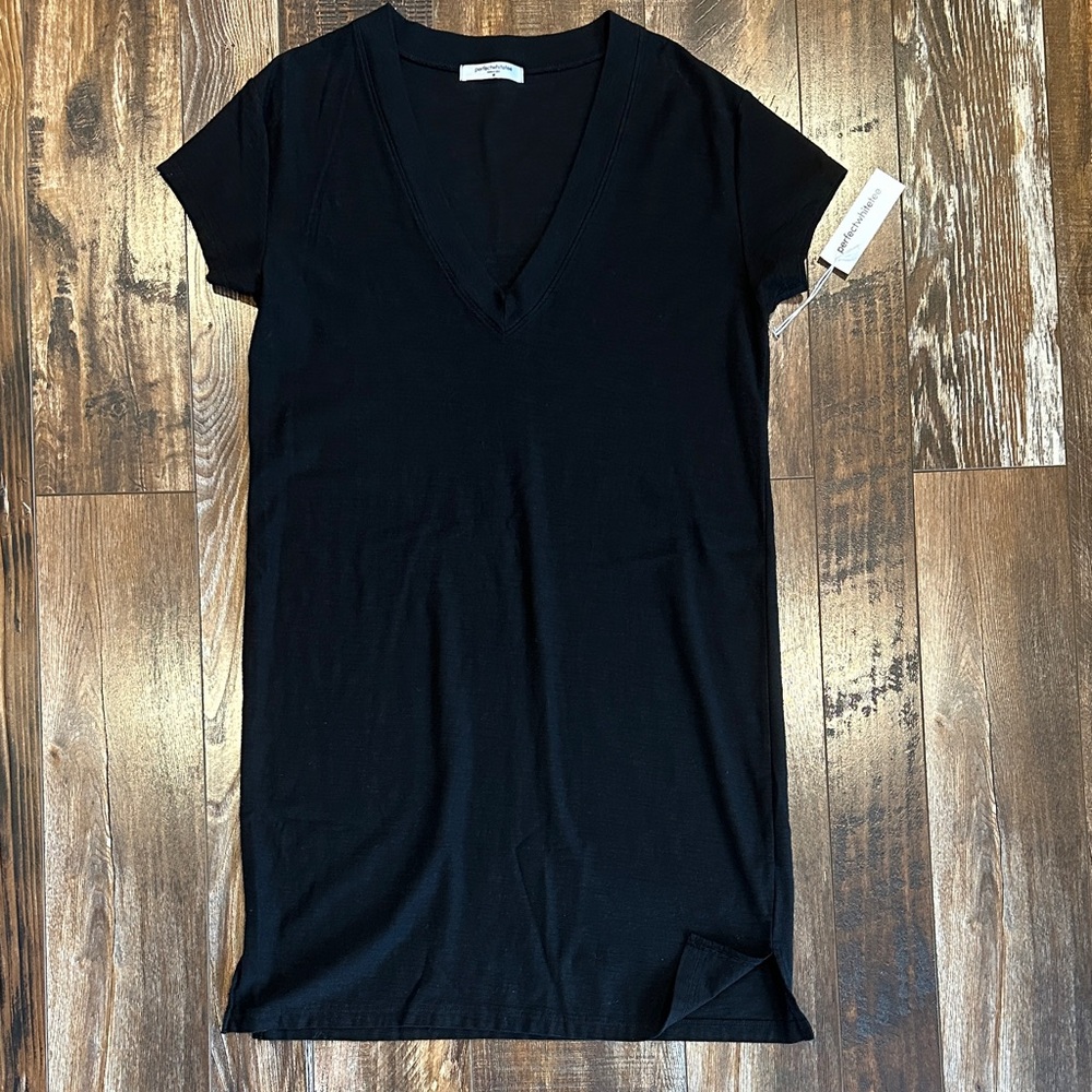 perfectwhitetee Black V-Neck Women's dress